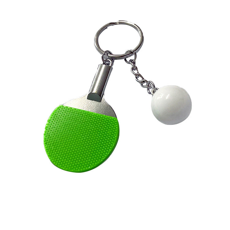 wholesale Metal Mini Real Table Tennis Racket Keychain